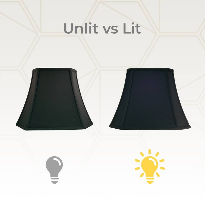 Royal Designs Rectangle Cut Corner Lamp Shade, Black with Gold, (6x8)x(9x14)x10.5