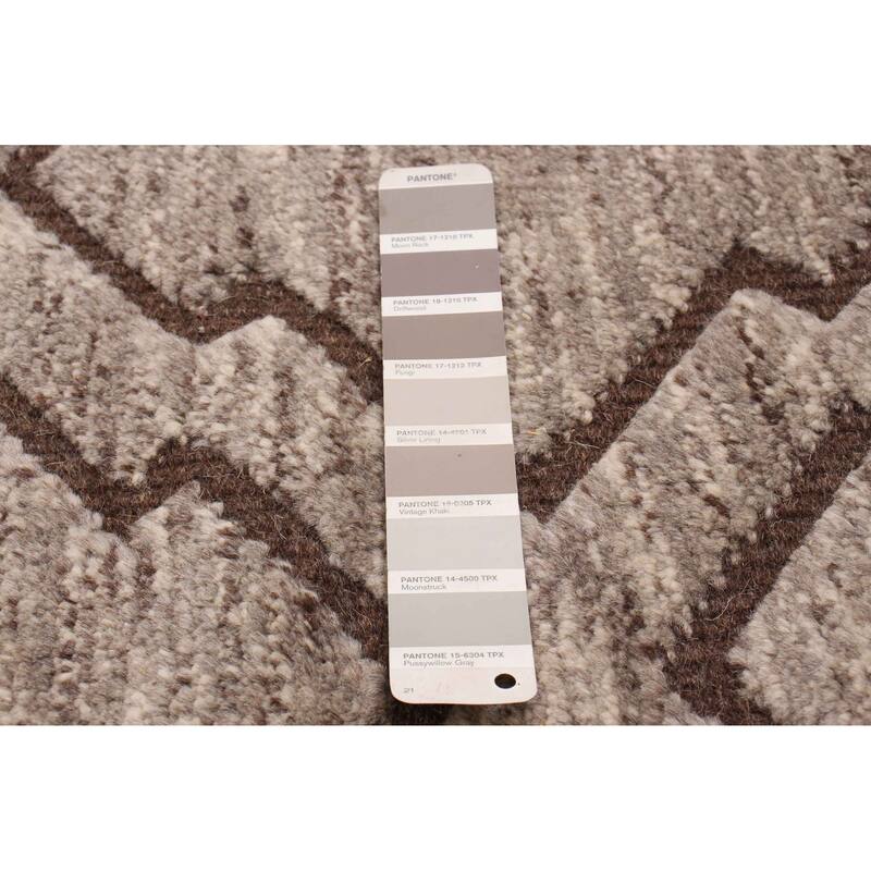 ECARPETGALLERY Hand-knotted Tangier Taupe Wool Rug - 2'5 x 7'9