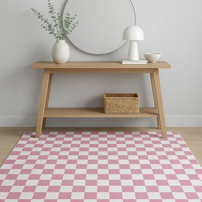 HomeRoots Checkered Modern Rectangle Area Rug - 72 in. x 48 in. x 0.4 in.