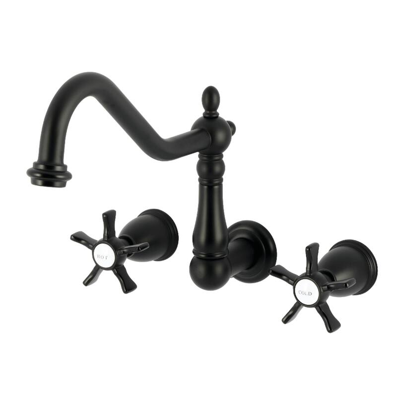 Kingston Brass Hamilton Two-Handle Wall Mount Roman Tub Faucet - Matte Black