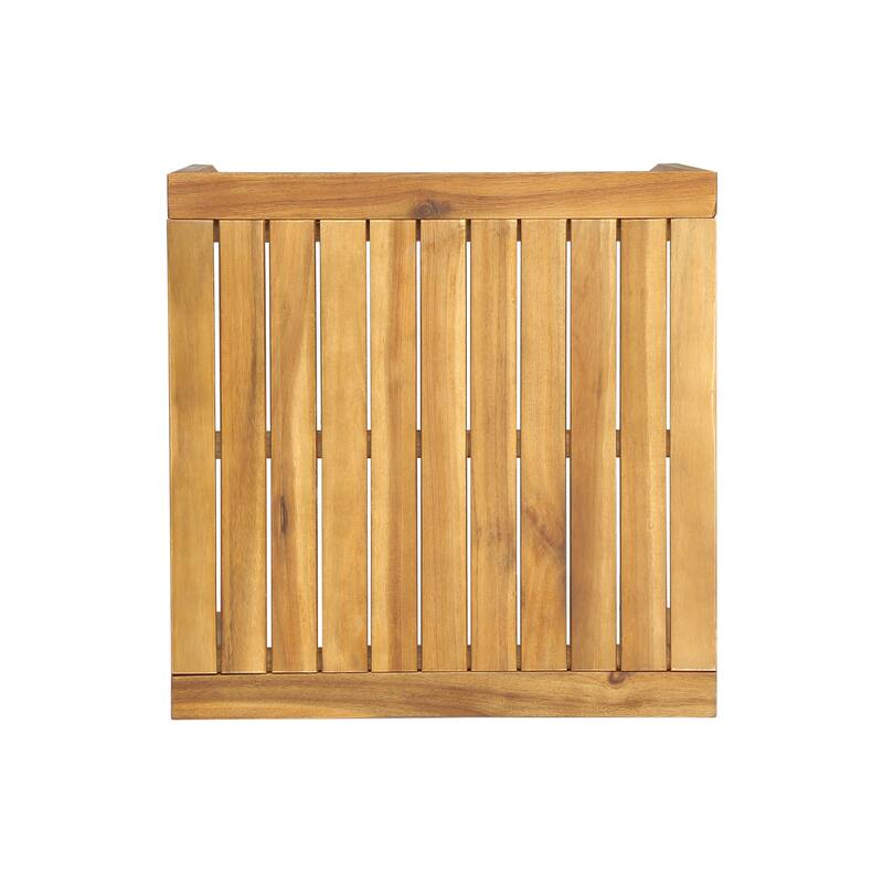Leah Outdoor 3-piece Acacia Wood Chat Set with Cushions by Christopher Knight Home