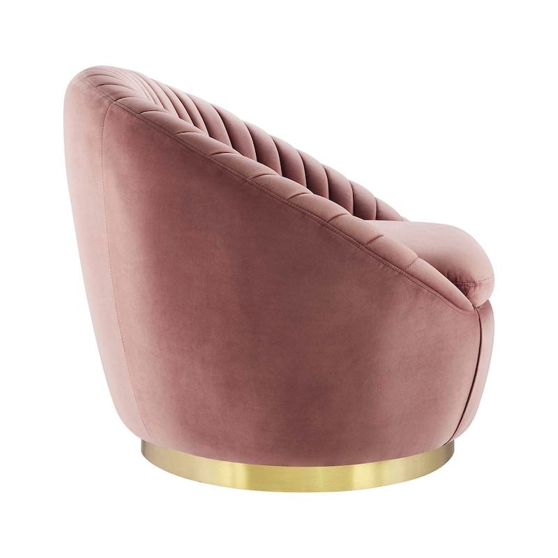 Whirr Tufted Performance Velvet Performance Velvet Swivel Chair