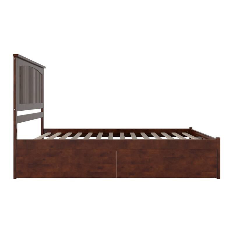 Nantucket Platform Bed with Footboard and Storage Drawers