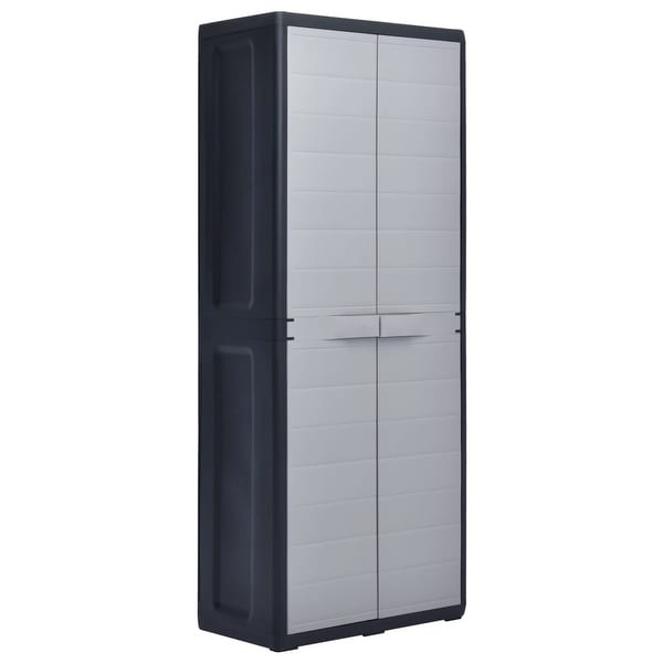 vidaXL Garden Storage Cabinet 25.6"x15"x67.3" Plastic. Opens flyout.
