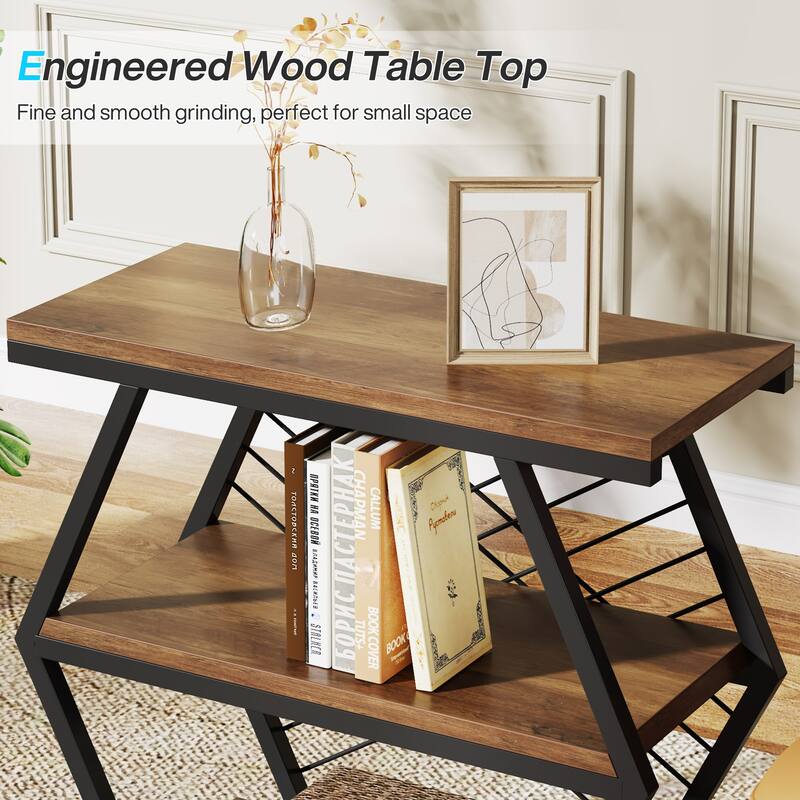 25" End Table 3-Tier Side Table with Metal Frame for Living Room Couch Side, Nightstands Bedsides Table for Bedroom