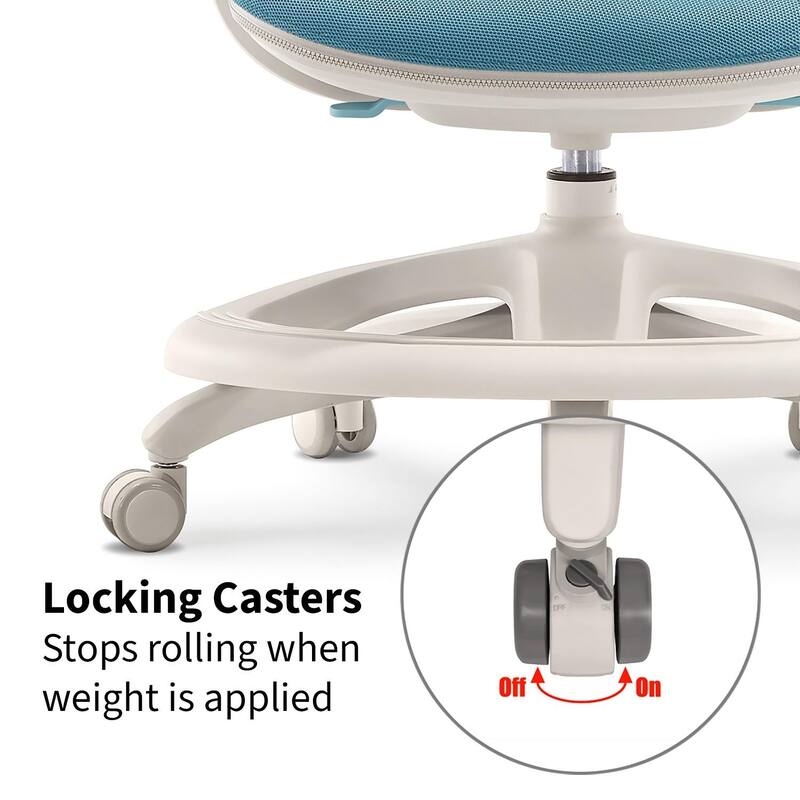 Ergonomic Kids Desk Chair with Rotating Footrest | Growing Office Chair with Adjustable Seat and Lumbar Support