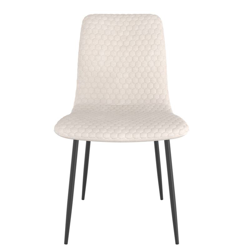 Contemporary Fabric and Metal Dining Chair, Set of 2