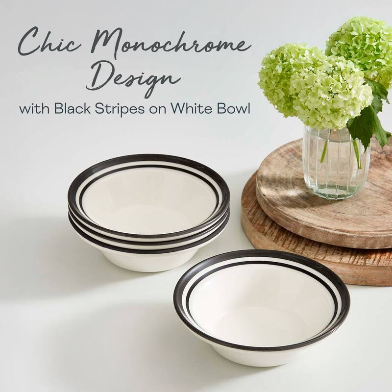 Portmeirion Set of 4 Potters Stripe Oatmeal Bowls - 6.5" D x 2" H