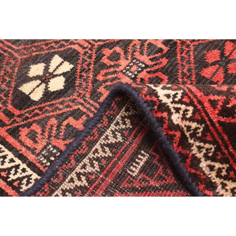 ECARPETGALLERY Hand-knotted Baluch Red Wool Rug - 3'3 x 6'1