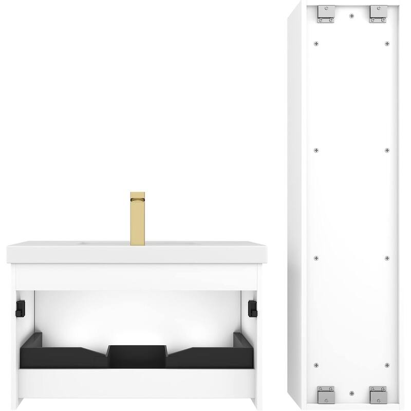 Blossom Positano 30" Floating Vanity with Sink & Side Cabinet