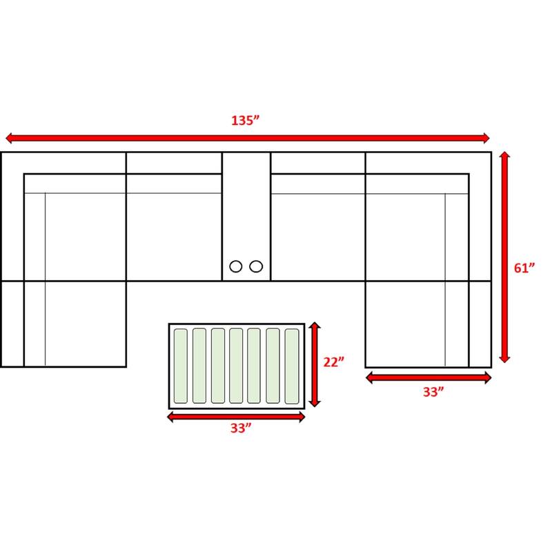 LSI 8 Piece Sectional Seating Group With Olefin Grey Cushions