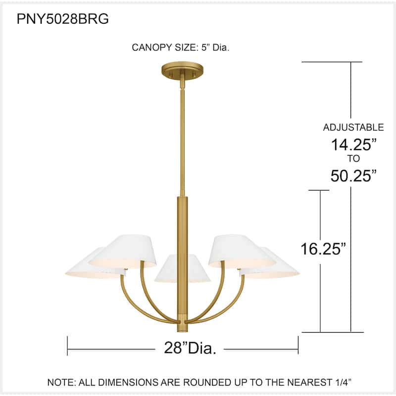 Penley 5-Light Brushed Gold Chandelier
