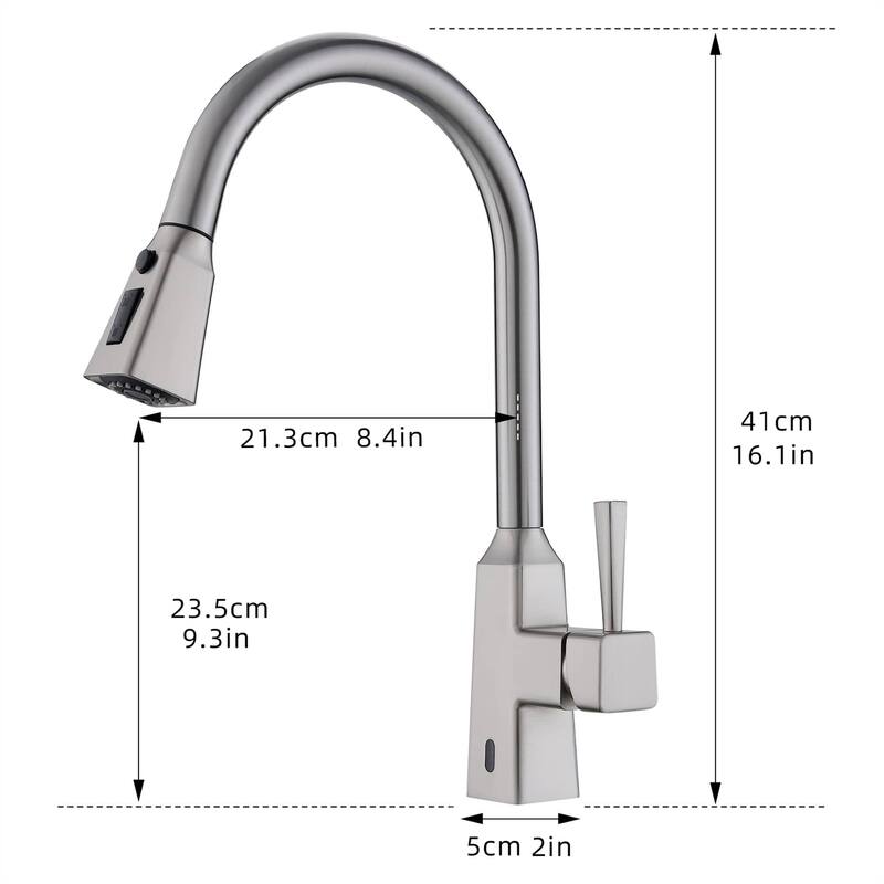 Touchless Kitchen Faucet With Pull Down Sprayer 1 Hole Smart Kitchen Sink Faucet Single Handle Hand Free Modern Vanity Basin Tap