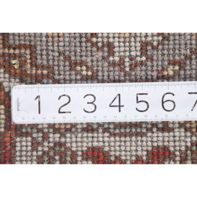 Hand Knotted Oriental 100% Wool Carpet Traditional Medallion Greys & Charcoal Heriz (serapi) Area Rug - 3' 0'' X 2' 0''