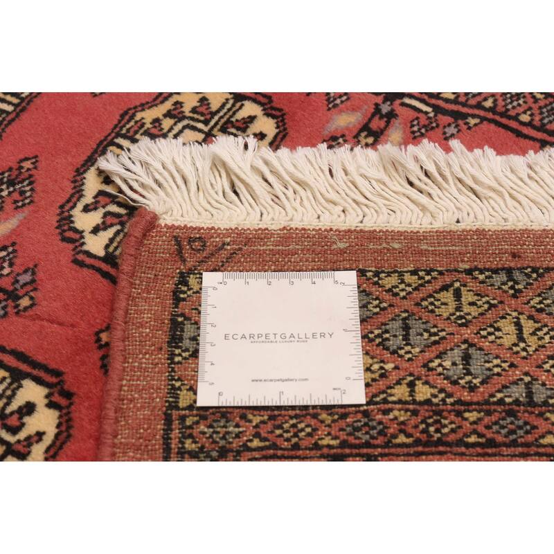 ECARPETGALLERY Hand-knotted Peshawar Bokhara Coral Wool Rug - 2'6 x 9'11