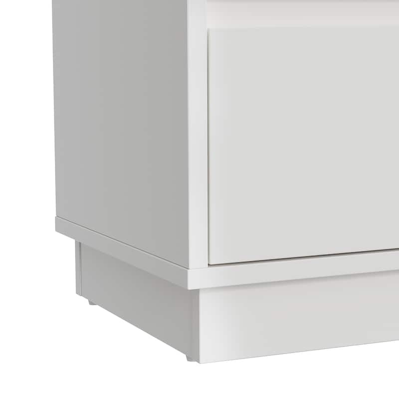 Wide Nightstand with 3 Drawers