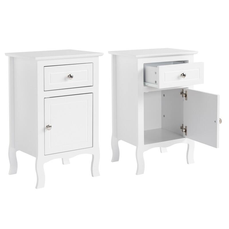 2pcs MDF Nightstand with One Drawer