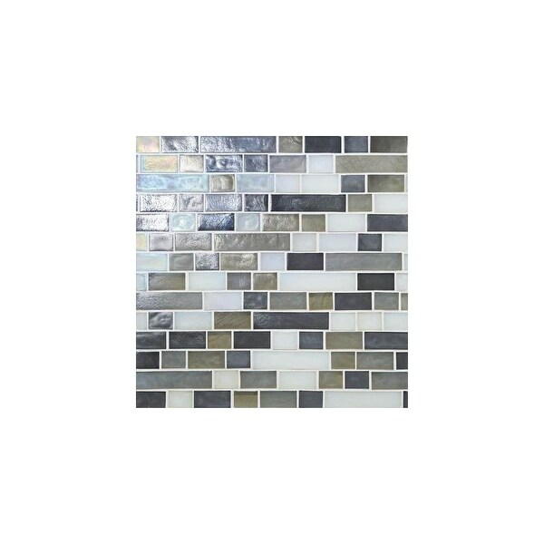 Daltile GH34RANDPMP Glass Horizons - Random Linear Mosaic Wall Tile - Smooth Glass Visual