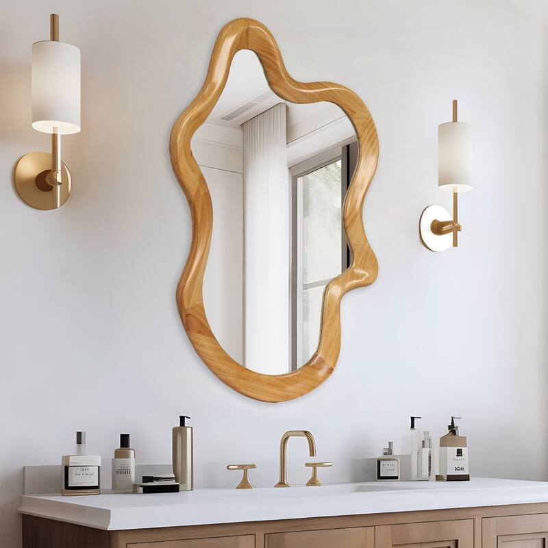 GDF Studio - Elara Irregular Wooden Wall Mirror
