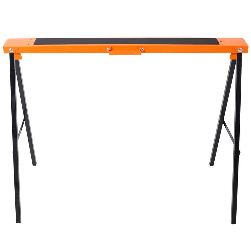 Saw Horses 2 Pack, Folding Portable Work Horse with Fast Open Legs, Convenient Handle, Heavy Duty Steel Sawhorse for Garage