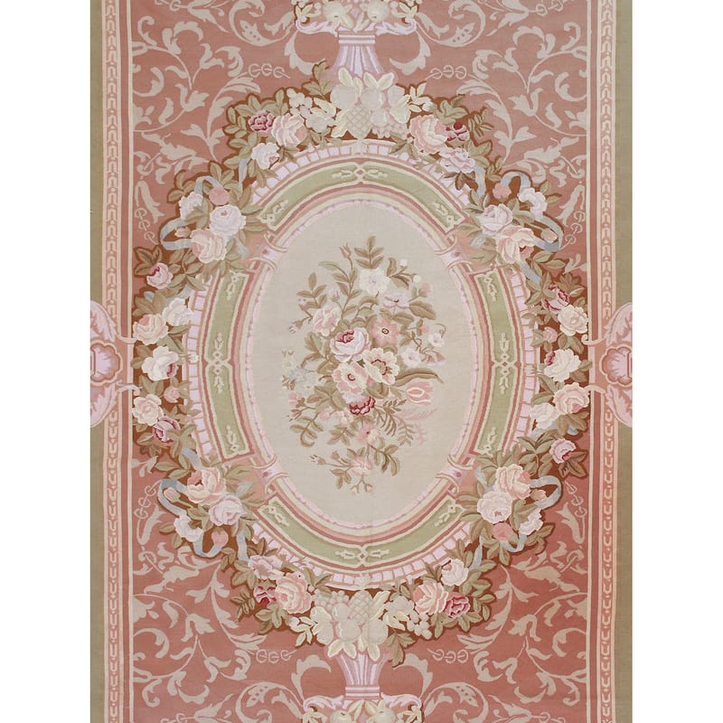 Pasargad Home Abusson Hand-Knotted Wool L.Brown Area Rug - 9' 2" X 11' 10''