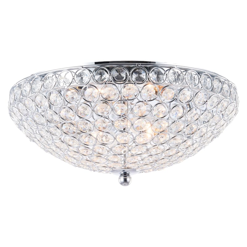 CO-Z 12-inch 2 Light Crystal Chandelier Flush Mount Ceiling Light - Transparent