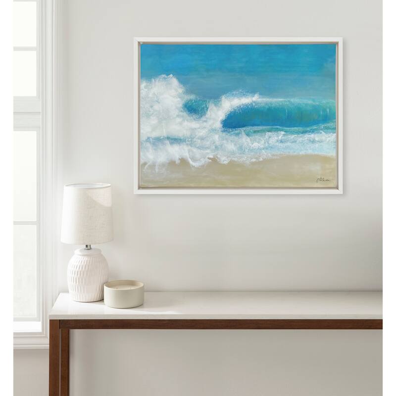 Kate and Laurel Sylvie Beach Day Framed Canvas by Julie Maida