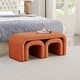 preview thumbnail 10 of 20, Set of 3 U-Shaped Modern Bench Teddy Ottoman Bench, Small Sofa Footrest Extra Seating, 44+18 Inch Bench Bench & Ottoman