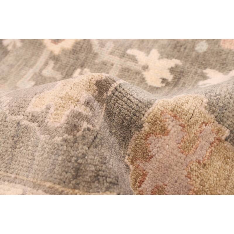 ECARPETGALLERY Hand-knotted Modern Oushak Dark Grey Wool Rug - 10'0 x 13'11