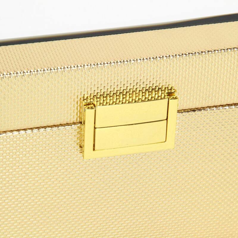 Woven Pattern Storage Box Set - 10.25" - Gold - Set of 2