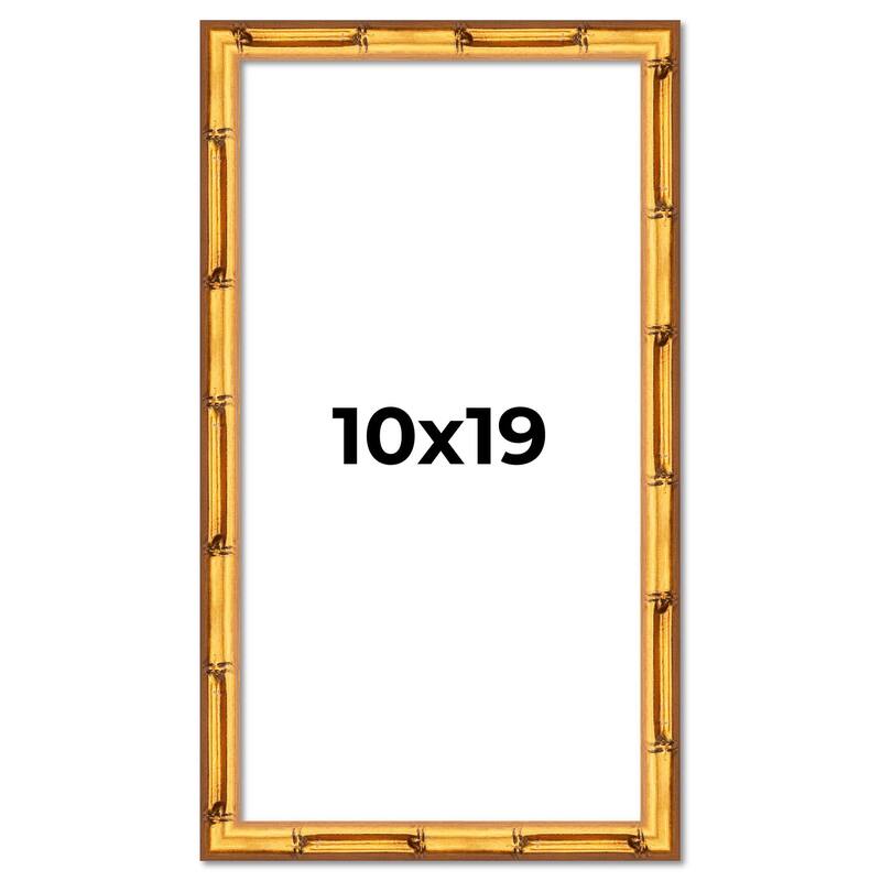 10x19 Frame Gold Bamboo Solid Wood Picture Frame | 1 Inch Moulding