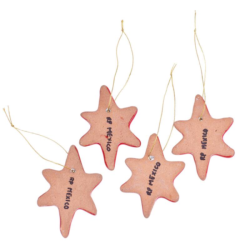 Novica Handmade Floral Sunrise Ceramic Ornaments (Set Of 4)