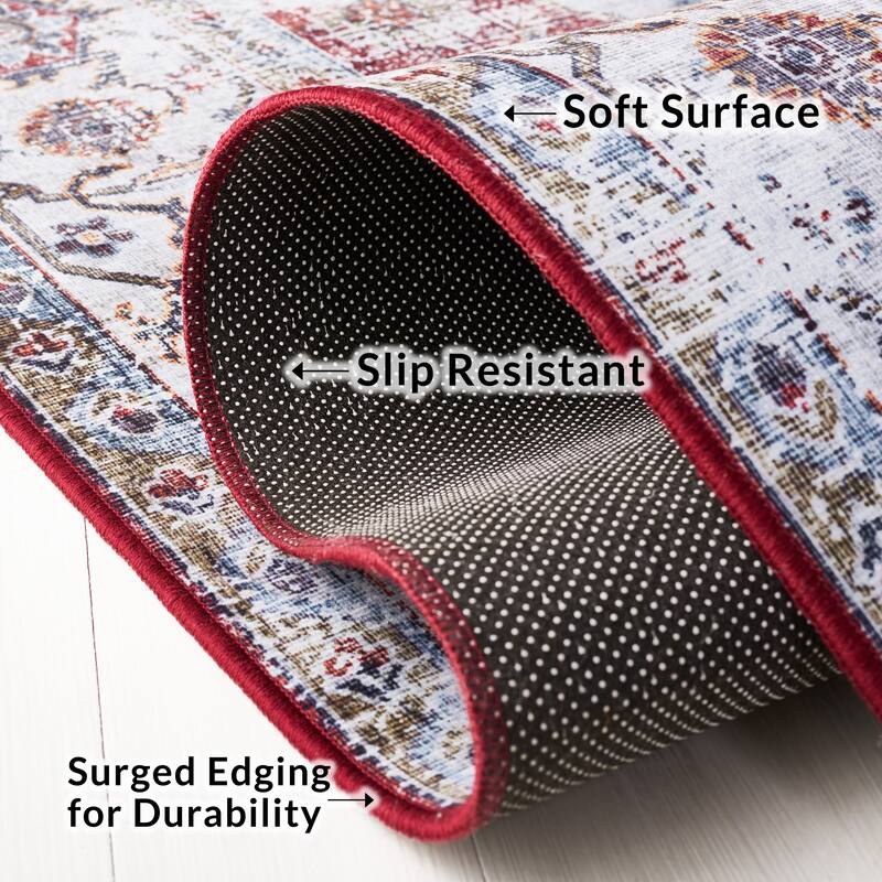 SAFAVIEH, Tucson Machine Washable Slip Resistant Queenie Oriental Medallion