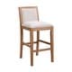 preview thumbnail 9 of 13, Set of 2 Beige Wood Frame Counter Height Bar Stool Fabric Accent Chair