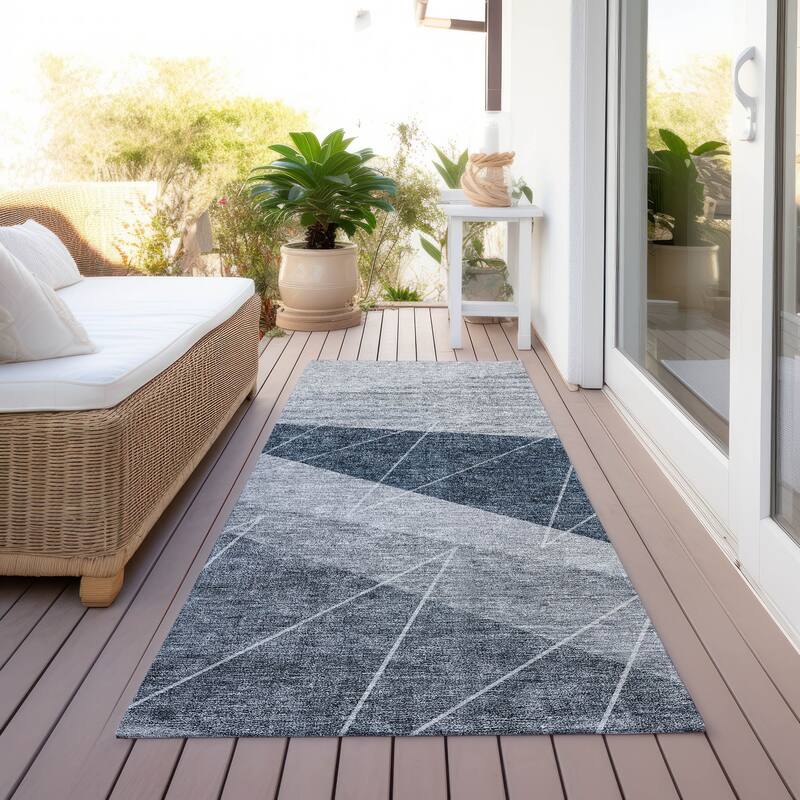 Machine Washable Indoor/ Outdoor Chantille Modern Prism Rug