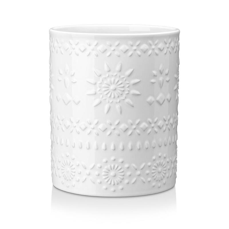 LOVECASA Ceramic 7.3" Large Utensil Holder for Kitchen Countertop