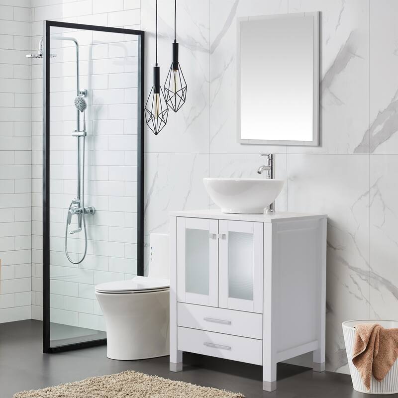 24" Bathroom Vanity with Sink Set Storage Cabinet Combo