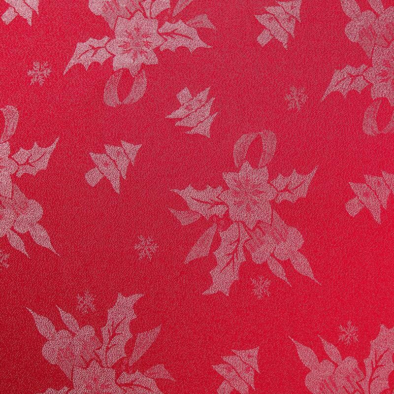 Violet Linen Sparkling Christmas Holly Bows Damask Pattern Tablecloths