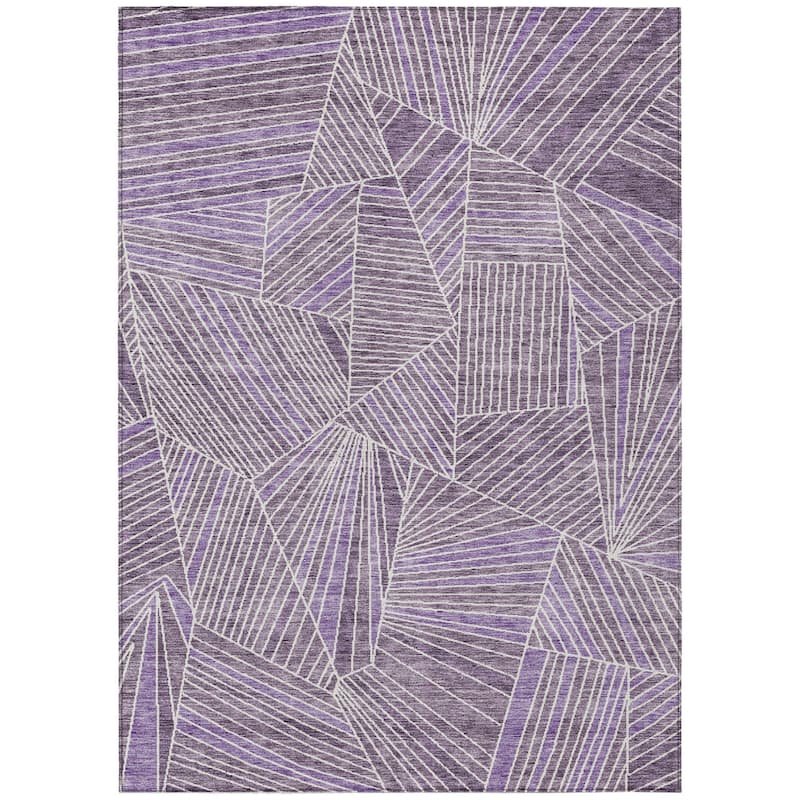 HomeRoots Geometric Transitional Rectangle Outdoor Rug