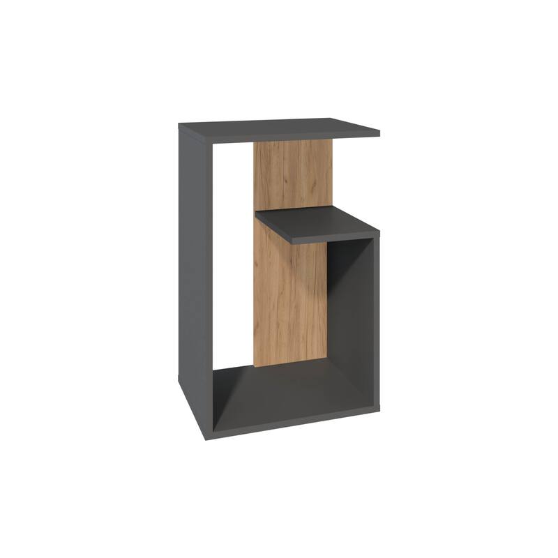 Side Table 25" H, 1 Shelf with durable engineered wood construction,easy to assemble