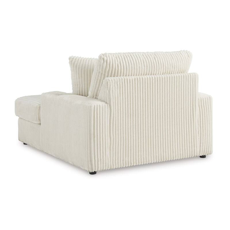 Lindy Chaise Lounge Chair, Reversible Cushions Ivory Polyester 64 Inch