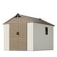 preview thumbnail 55 of 117, Patiowell 8' x 6' / 8' x 8' / 8' x 10 '/ 8' x 12' Plastic Outdoor Shed With Floor for Patio Furniture, Tools (Kick-It Shed)