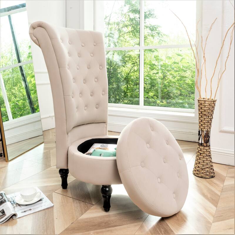 US Pride Furniture Gosser 20" Wide Velvet High Back Vanity Chair