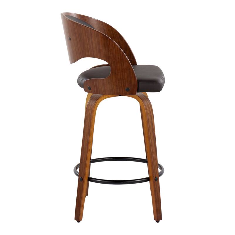 Carson Carrington Visby 26" Fixed-Height Counter Stool with Bent Wood Legs (Set of 2)