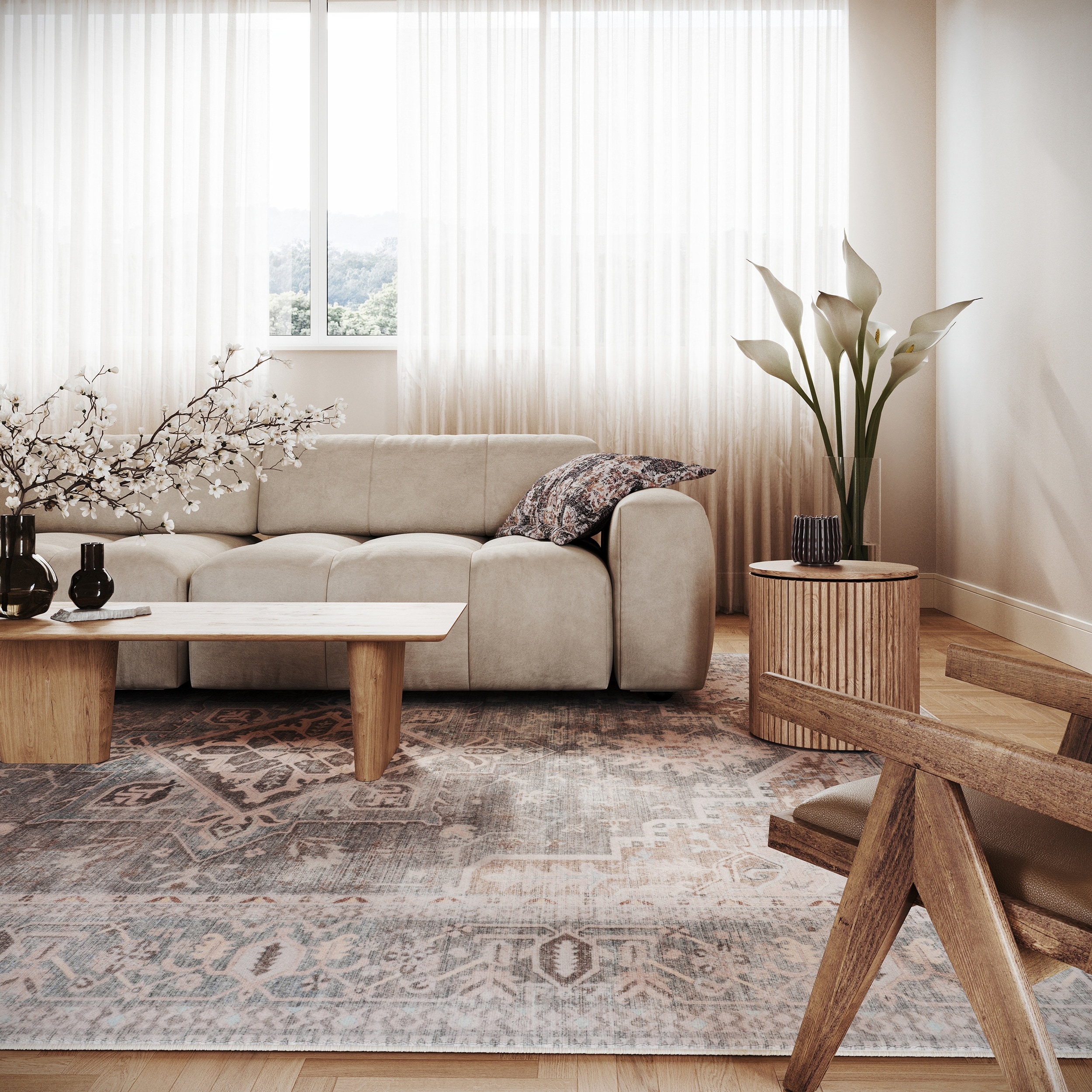 Nuloom Sereia Medallion Traditional Washable Area Rug