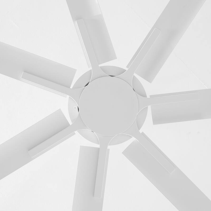 Ceiling Fan Modern 84" Industrial 7-Blade White Metal