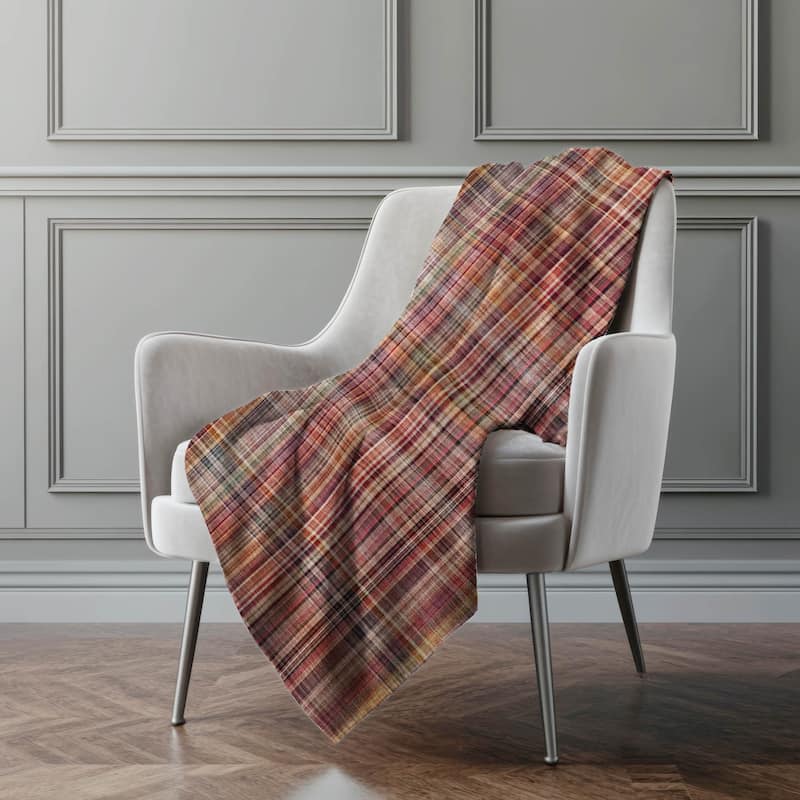 Premium Machine Washable Plaid Sherpa Throw Blanket - Red - 4'2" x 5'10"
