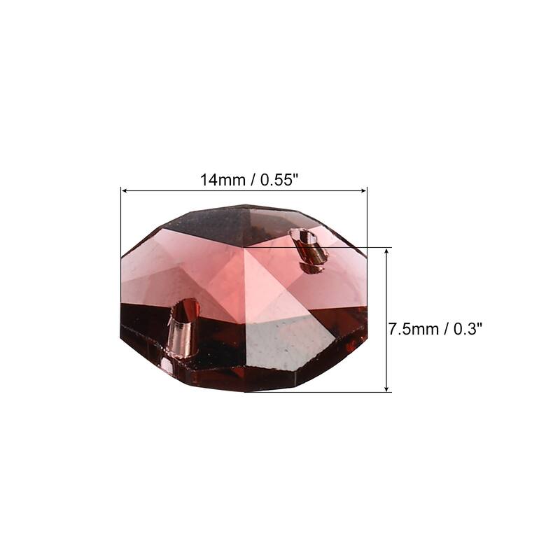 40Pcs 14mm Crystal Octagon Beads Chandelier Prisms Parts Hanging Beads - Purple