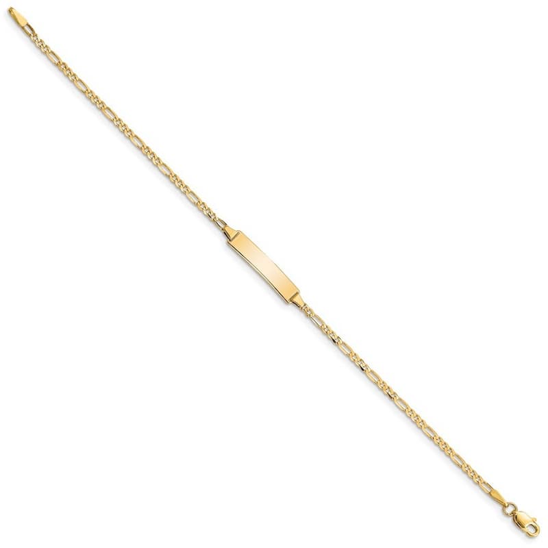 Curata 4.43mm 10k Yellow Gold Engravable Figaro Link ID Bracelet