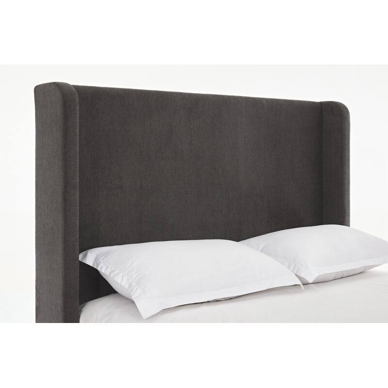 Queen Size Elegant Upholstered Bed with Wingback Headboard,No Box Spring Needed and Easy Assembly